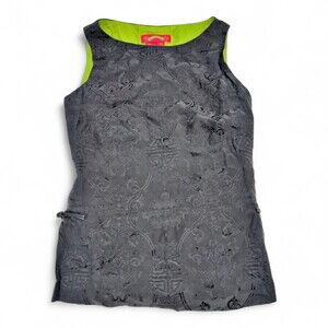 Shanghai Tang Silk Brocade Shell Top Sz 4, Lime Lining